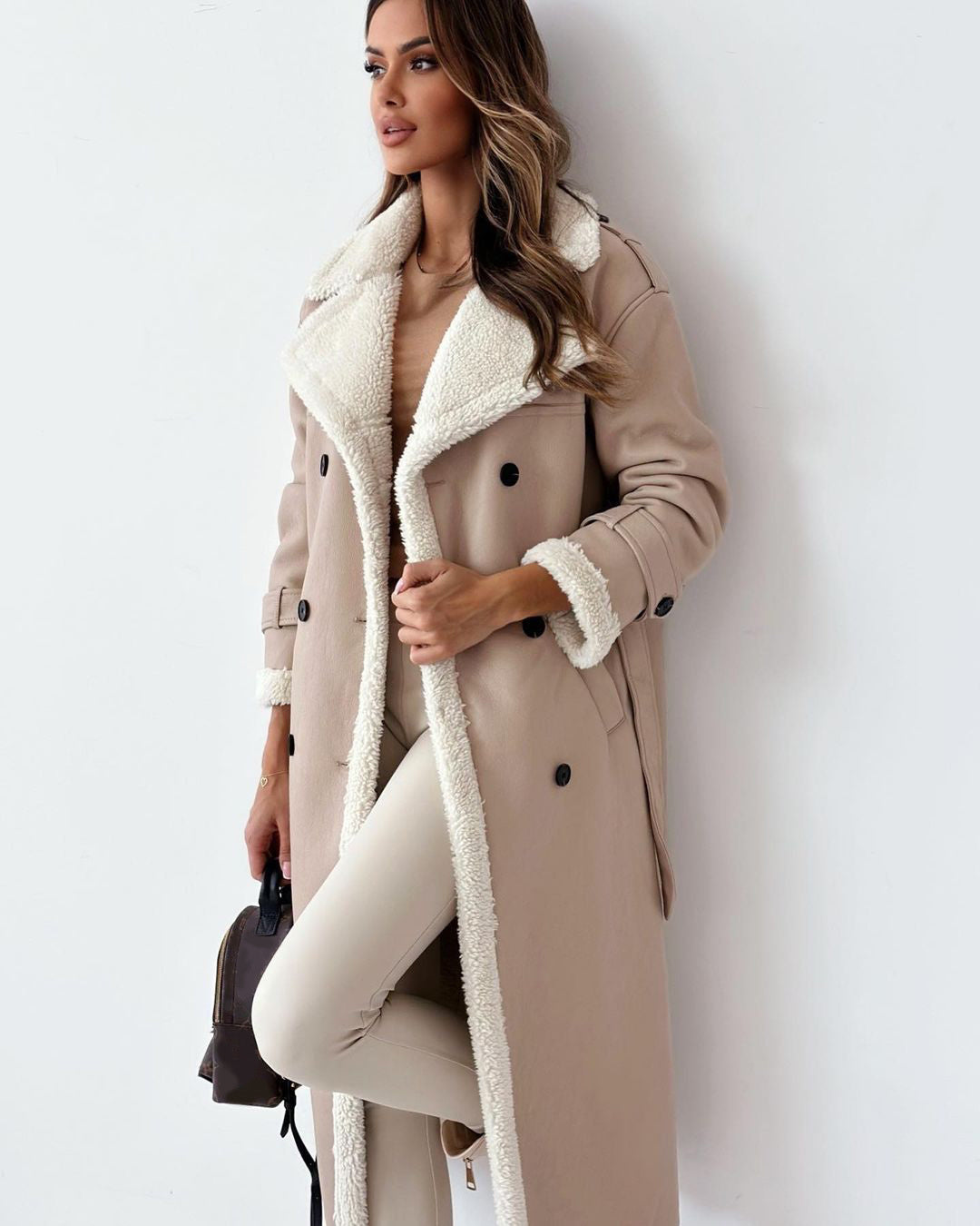 Chic Belted Double-Breasted Winter Trench Coat Women - LauBelle