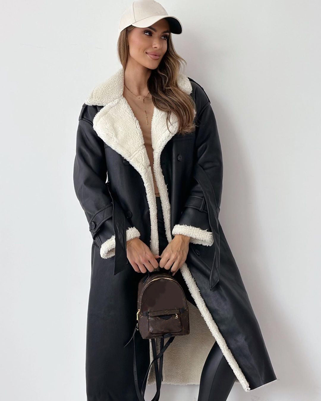 Chic Belted Double-Breasted Winter Trench Coat Women - LauBelle