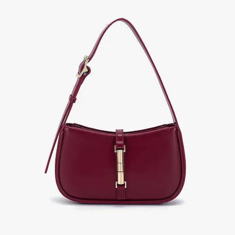 Dual-Tone Cowhide Clamshell Bag - LauBelle