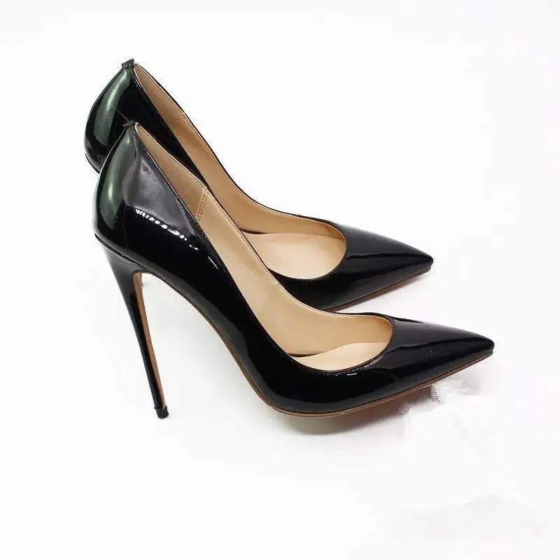 ChicStep Black Peep Toe Buckle Heels for Women - LauBelle