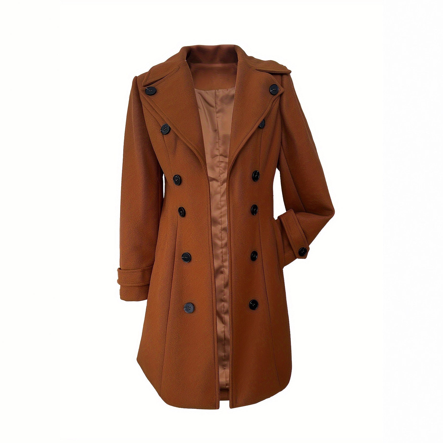 Euro-America Chic Double-Breasted Woolen Coat - LauBelle Brand