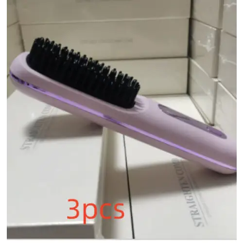 2 In 1 Straight Hair Comb Wireless Hair Straightener Brush Hair Fast Heating Portable Hot Curler USB Charging - LauBelle