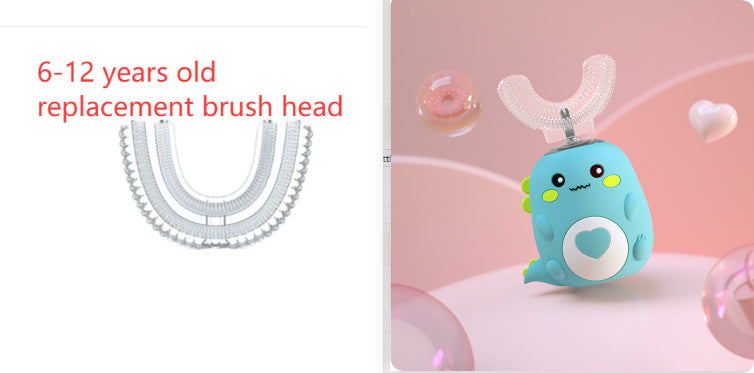Children'S Electric Toothbrush Food Grade Silicone Oral 360 Degree Automatic Usb Charging Smart Children'S Toothbrush U-Shaped - LauBelle