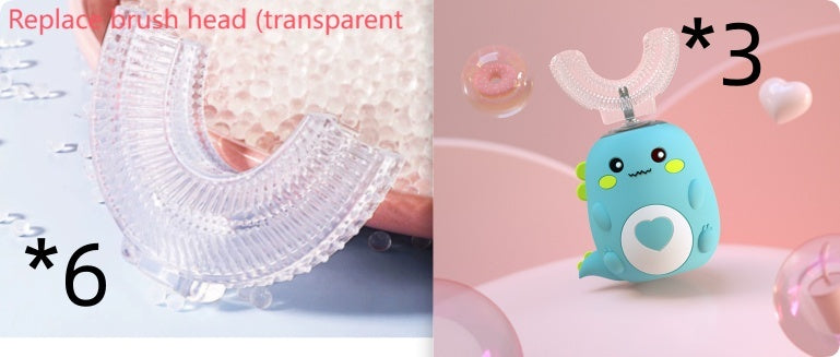 Children'S Electric Toothbrush Food Grade Silicone Oral 360 Degree Automatic Usb Charging Smart Children'S Toothbrush U-Shaped - LauBelle
