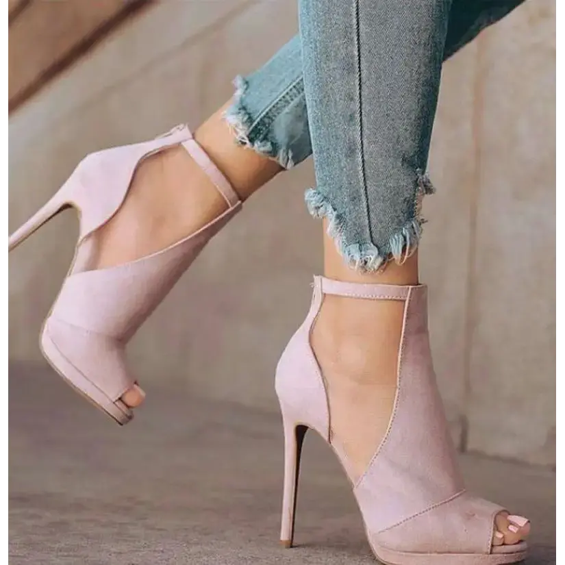 Zip Back Stiletto Sandals for Plus Size - LauBelle