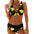 Curvy Vibrant Split Bikini Swimsuit with Colorful Pattern - LauBelle