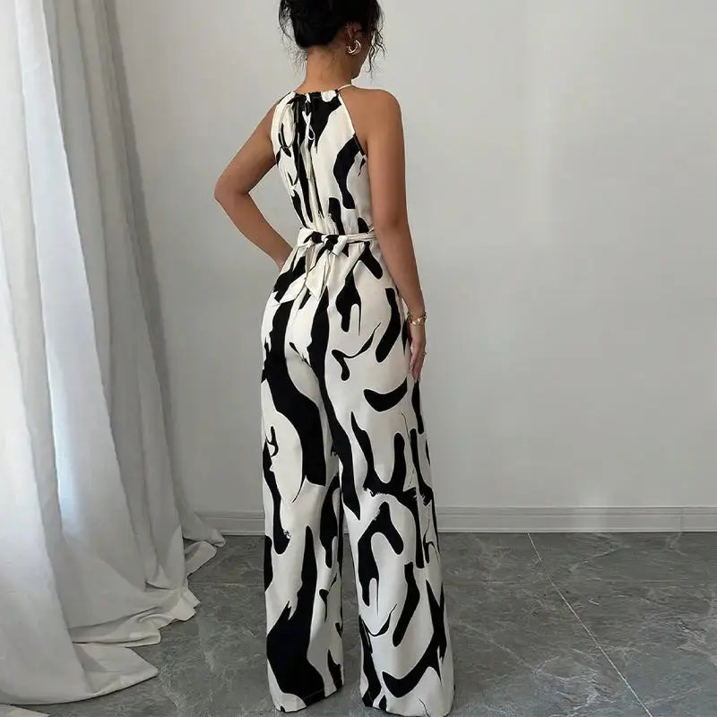 ZebraStride Bold Suspenders Jumpsuit with Zebra Stripes - LauBelle