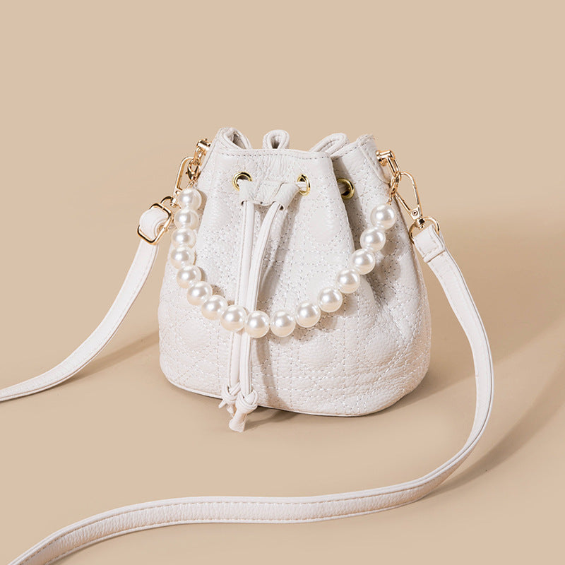 PearlCloud Cowhide Bucket Handbag - LauBelle