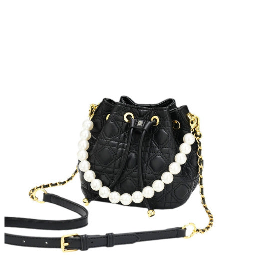 PearlCloud Cowhide Bucket Handbag - LauBelle