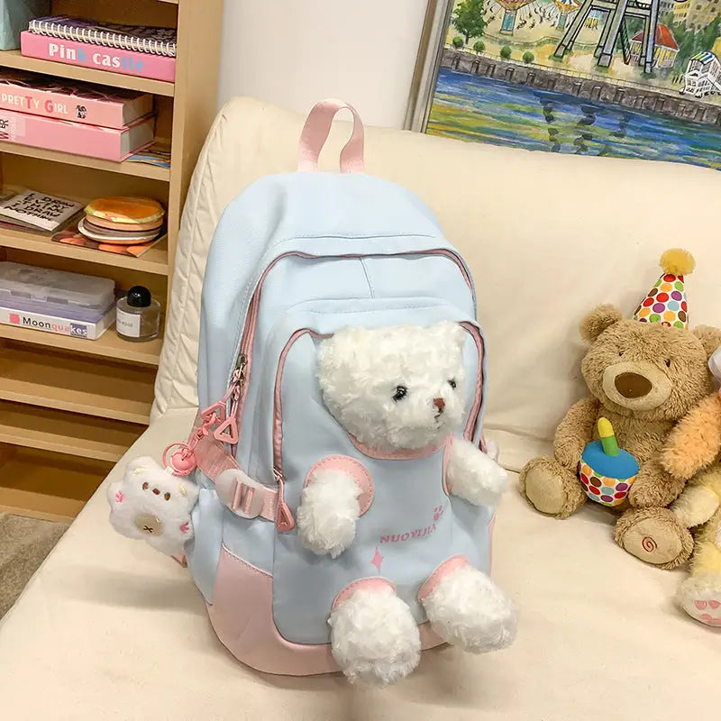 Cute Bear Schoolbag for Junior High and College Students - LauBelle