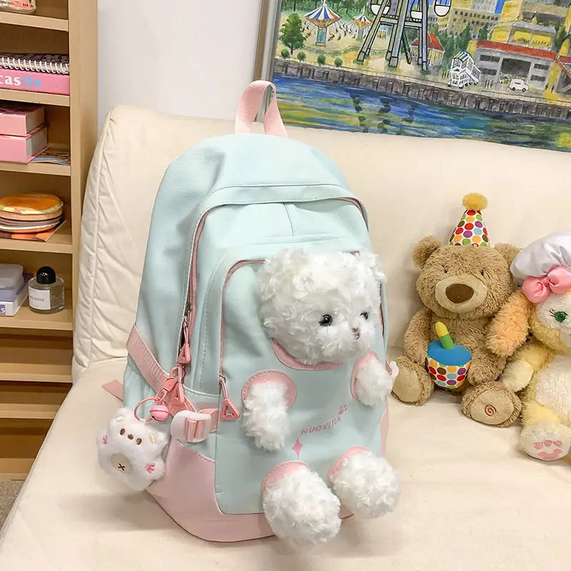 Cute Bear Schoolbag for Junior High and College Students - LauBelle