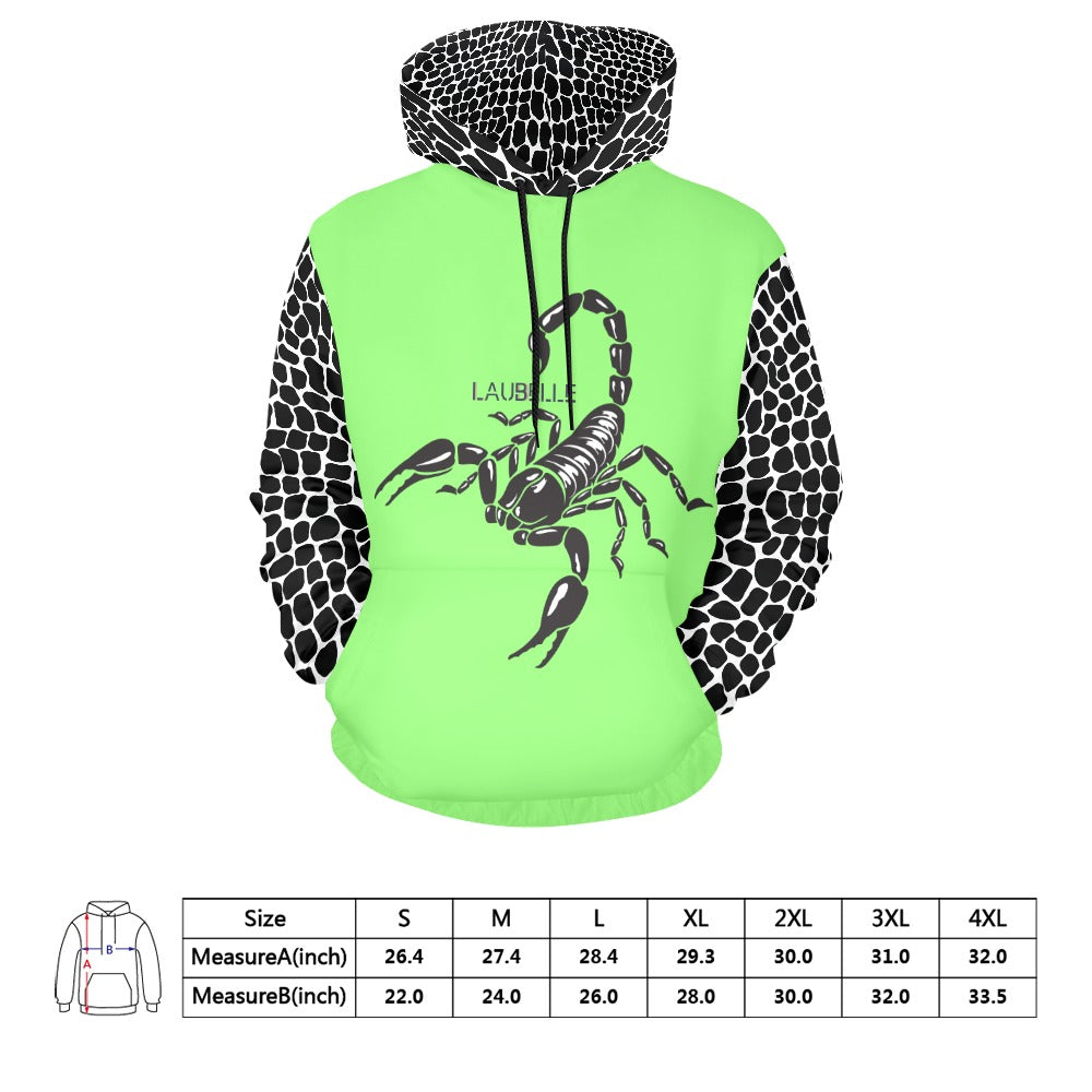 LauBelle Mens All-Over Graphic Print Heavyweight Hoodie