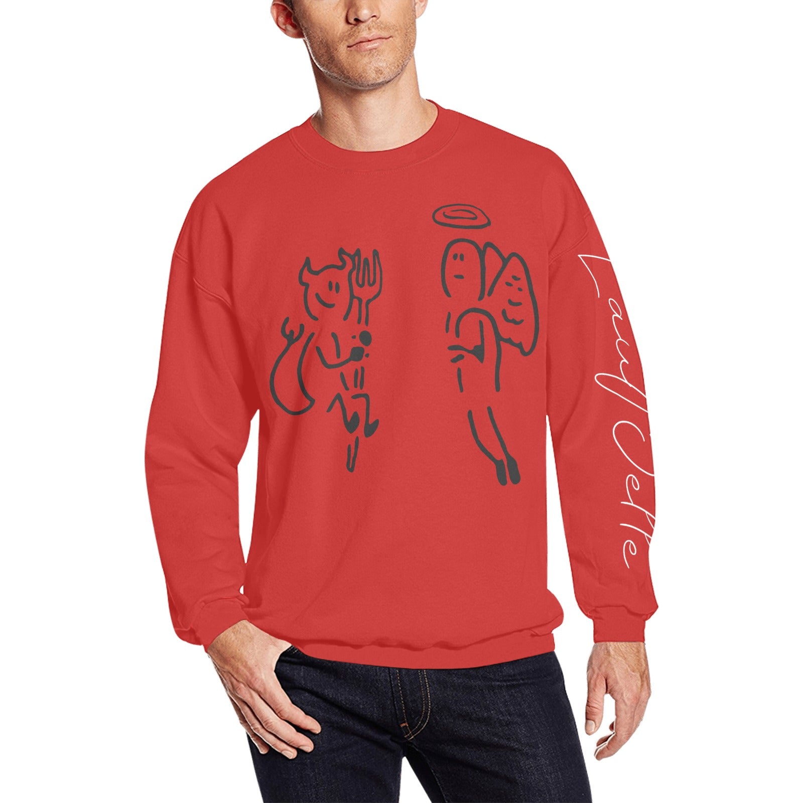 LauBelle Mens Graphic Print Crewneck Sweatshirt