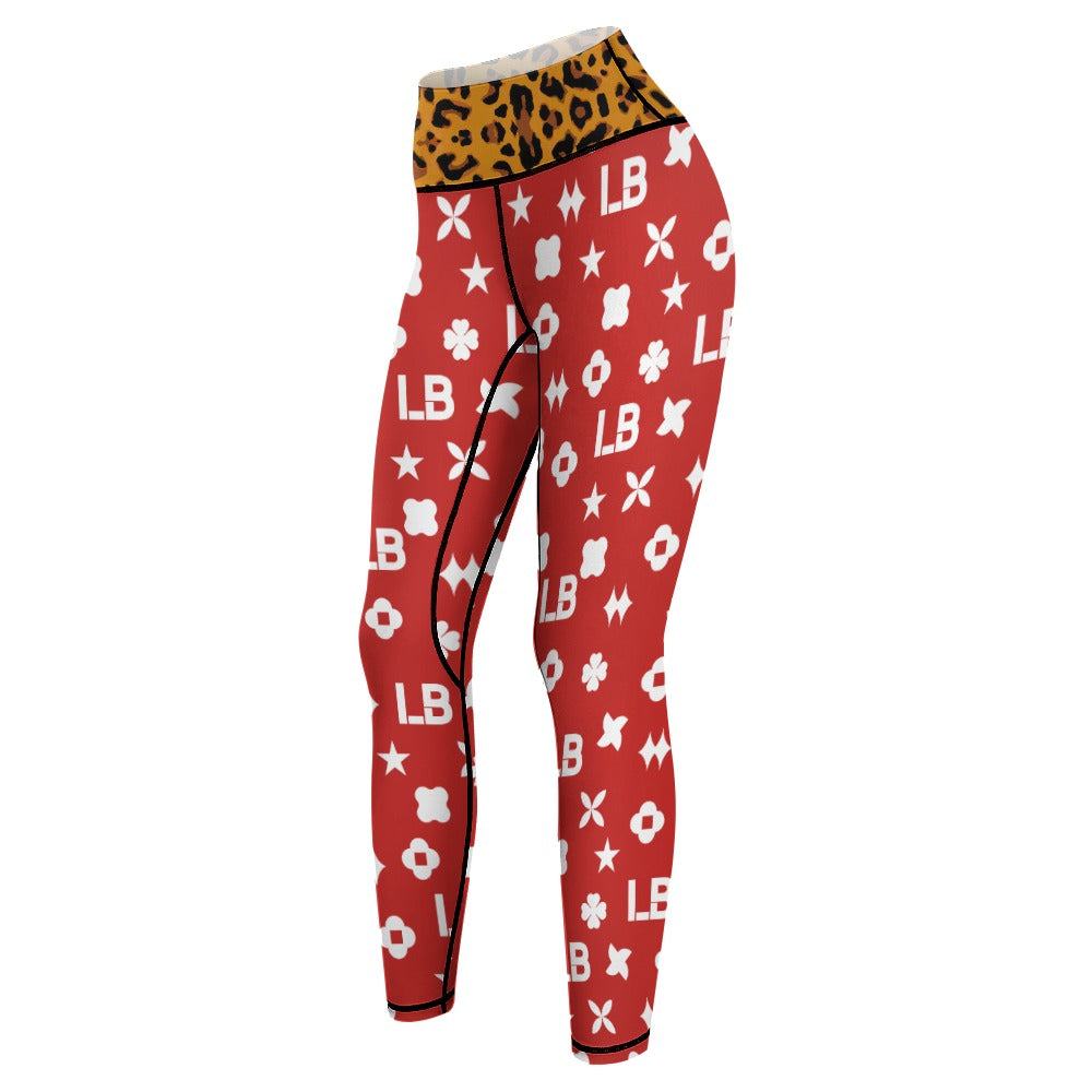 LauBelle - Women's Comfort Sports Gym Pants - Red - LauBelle Brand