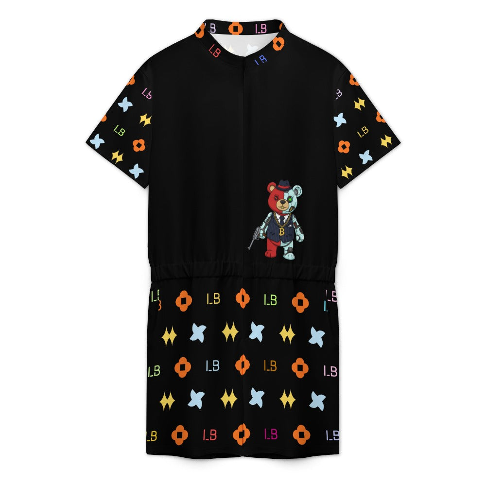 LauBelle - Men's one piece jumpsuit Short sleeved jumpsuit - Blacck - LauBelle Brand