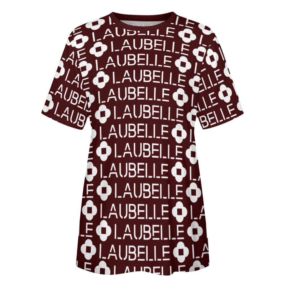 LauBelle - Women's 100% Cotton T-Shirt - Red and white - LauBelle Brand