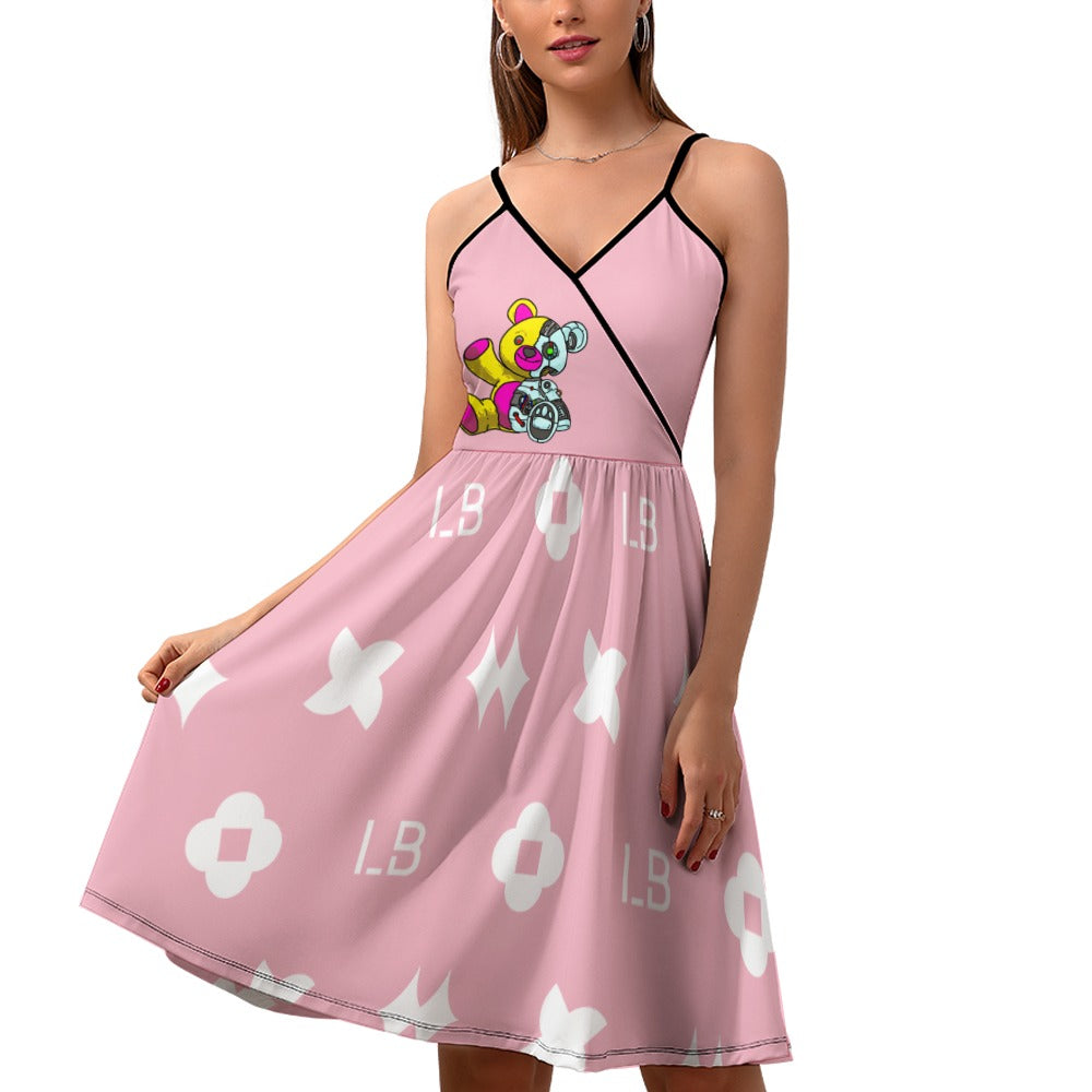 LauBelle - Women's Elegant Suspender Dress - Pink - LauBelle Brand