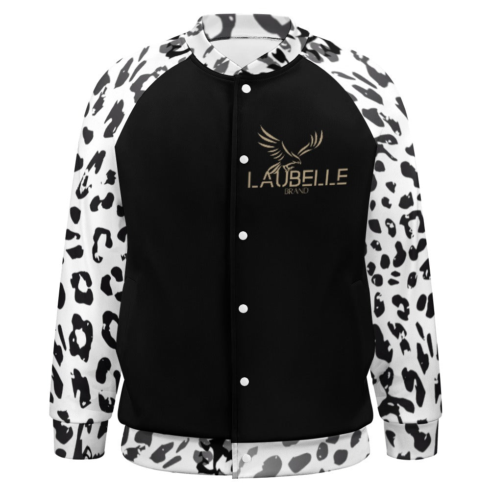 LauBelle Mens Classic Varsity Baseball Jacket Snap Button