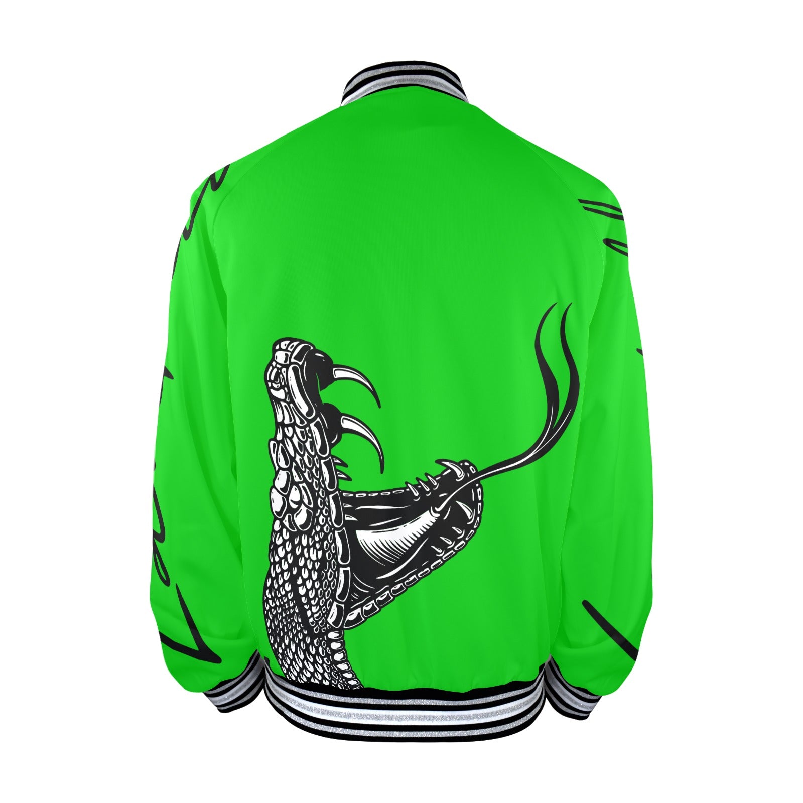 LauBelle Mens Sporty Striped-Trim Metal-Zip Bomber Jacket