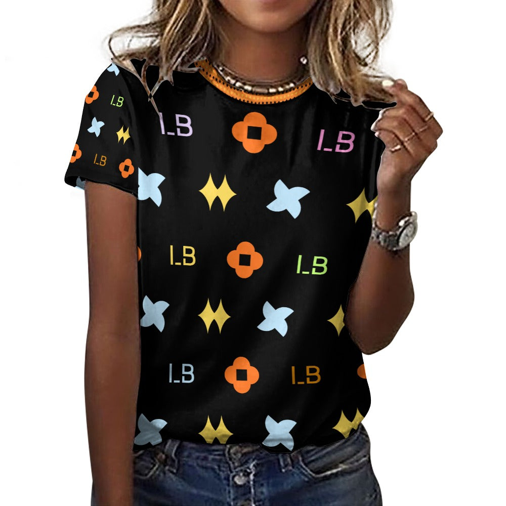 LauBelle - Women's 100% Cotton T-Shirt - Black and colors - LauBelle Brand