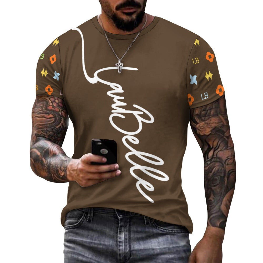 LauBelle - Men's Signature Script Tee – Pure Cotton Graphic T-Shirt