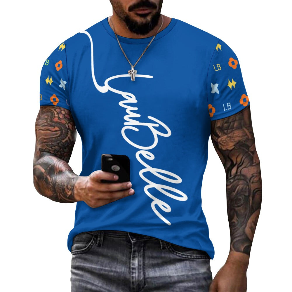 LauBelle - Men's Signature Script Tee – Pure Cotton Graphic T-Shirt