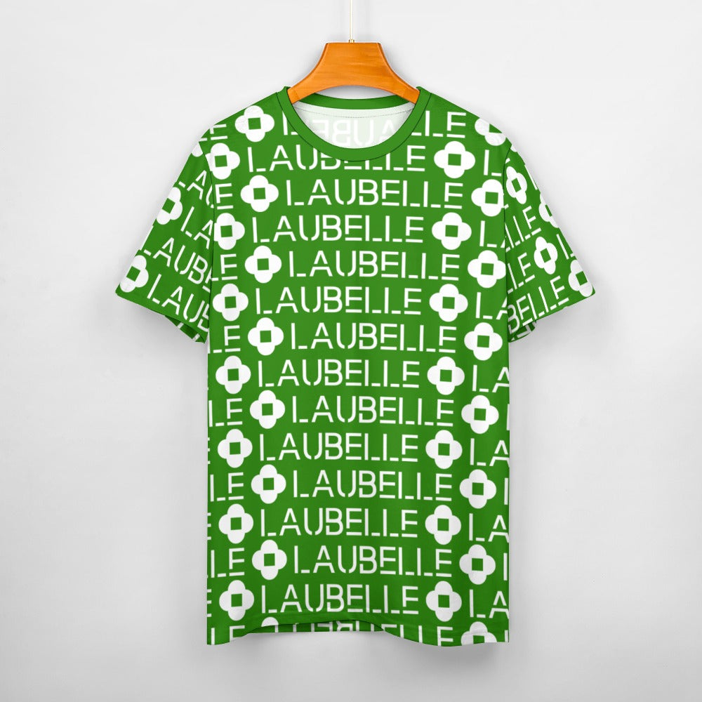 LauBelle - Women's 100% Cotton T-Shirt - Green and white - LauBelle Brand