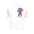 White T-shirt with a colorful patchwork bear and "LAUBELLE" text; sleeves have colorful patterns.