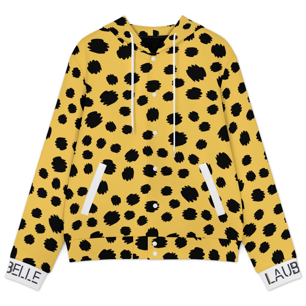 LauBelle Sport Athletic Hooded Baseball Varsity Jacket for her