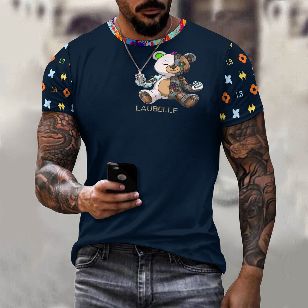 LauBelle - Men's Cotton T-shirt - Dark Blue - LauBelle Brand