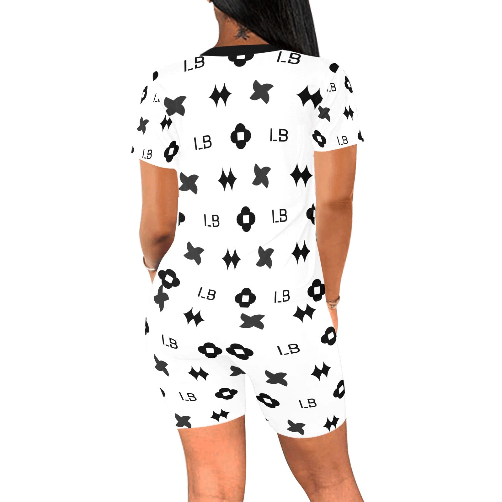 LauBelle - Women's Short gym Set(Sets 03) - White - LauBelle Brand