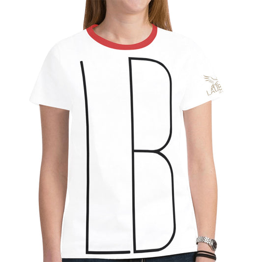LauBelle - Women's All Over Print Mesh Cloth T-shirt (Model T45) - White - LauBelle Brand