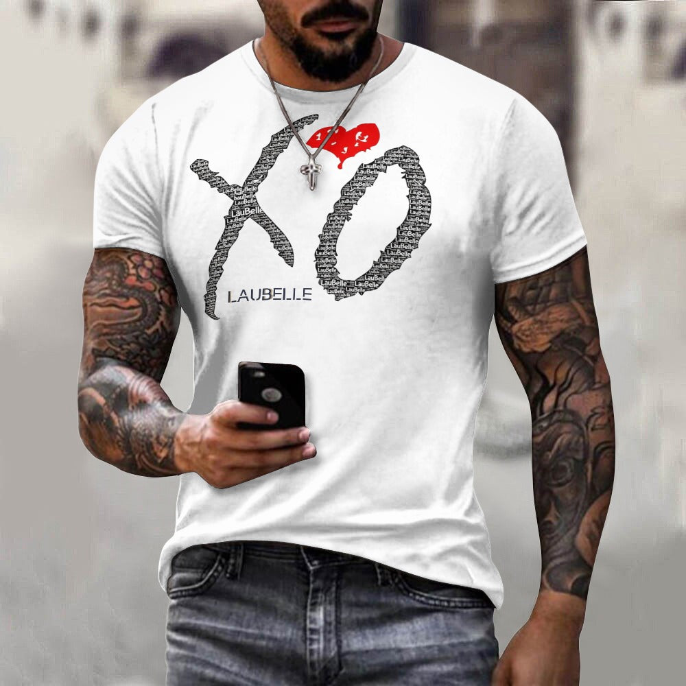LauBelle - Men's Cotton T-shirt - Whitee Xo - LauBelle Brand