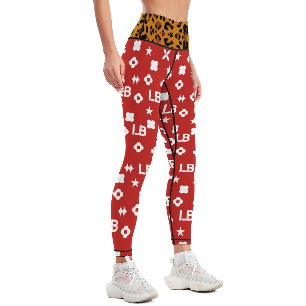 LauBelle - Women's Comfort Sports Gym Pants - Red - LauBelle Brand