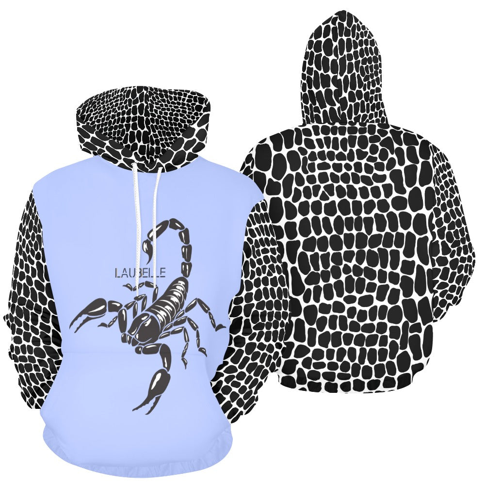LauBelle Mens All-Over Graphic Print Heavyweight Hoodie