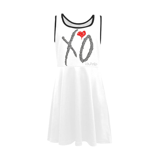 LauBelle - Girl's Sleeveless Sundress(ModelD56) - White - LauBelle Brand