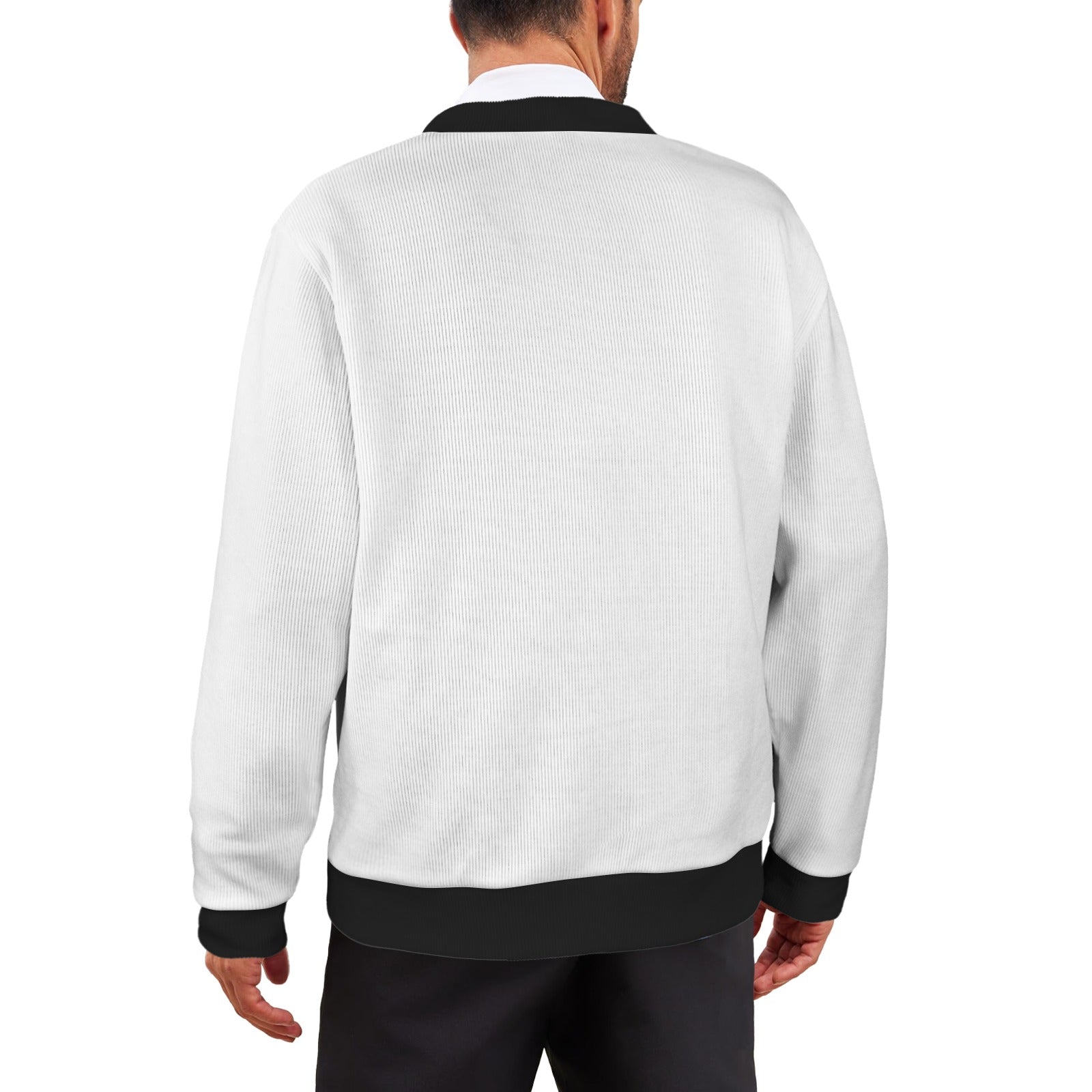 LauBelle Mens Tailored V-Neck Button-Up Cardigan