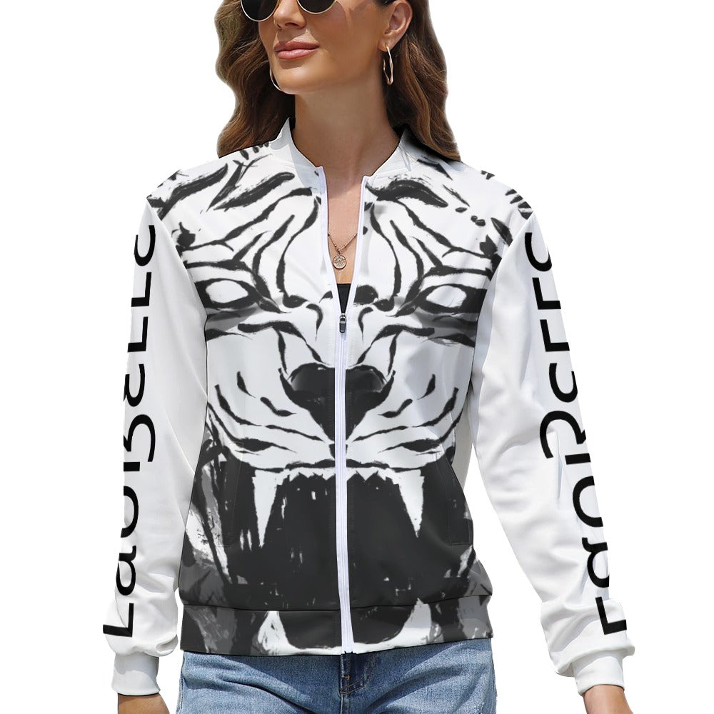LauBelle Womens Tailored Athletic Zipper Workout Jacket