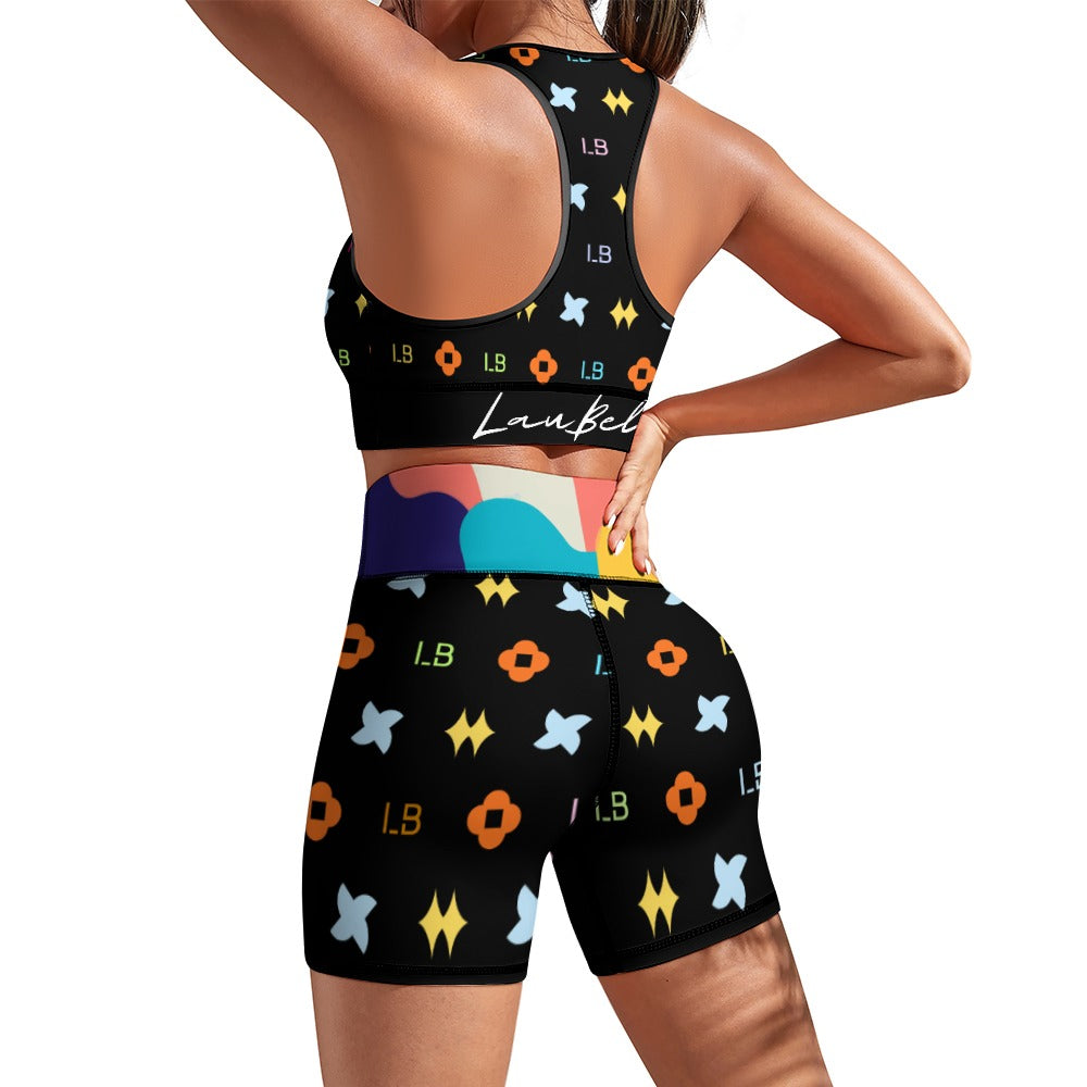 LauBelle Womens Activewear Yoga Shorts & Sports Top Set