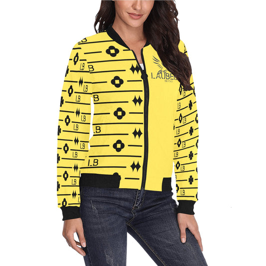 Women's All Over Print Bomber Jacket(Model H36) - LauBelle Brand