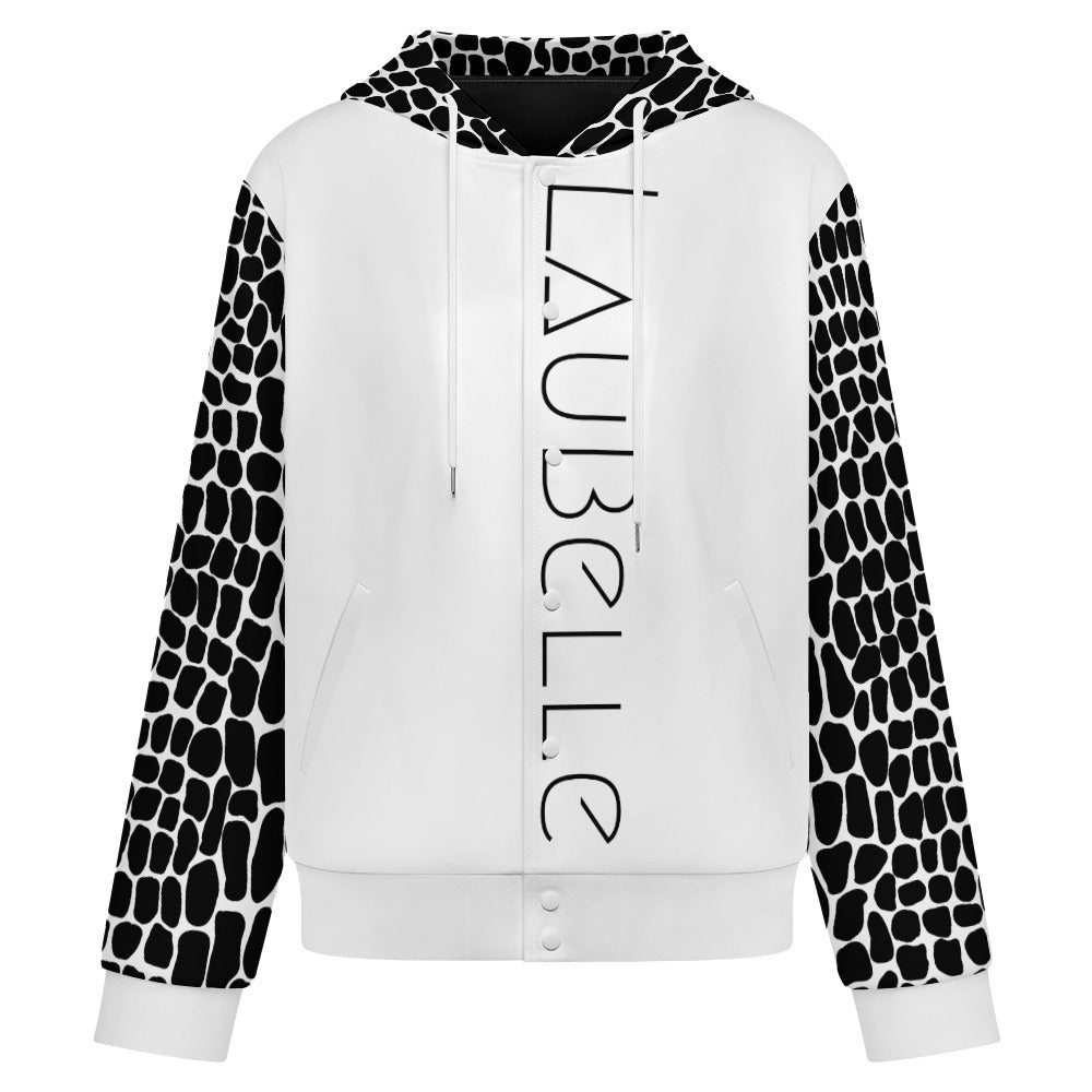 LauBelle Sport Athletic Hooded Baseball Varsity Jacket for her