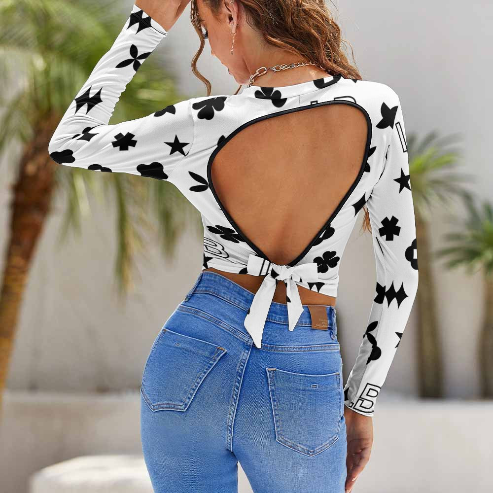 LauBelle - Backless T-shirt - White - LauBelle Brand