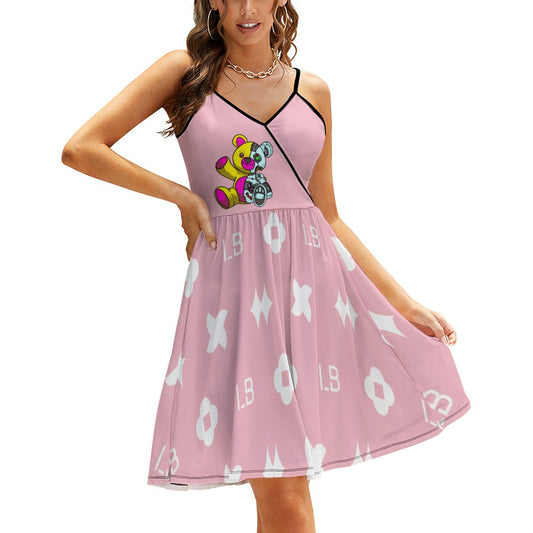 LauBelle - Women's Elegant Suspender Dress - Pink - LauBelle Brand