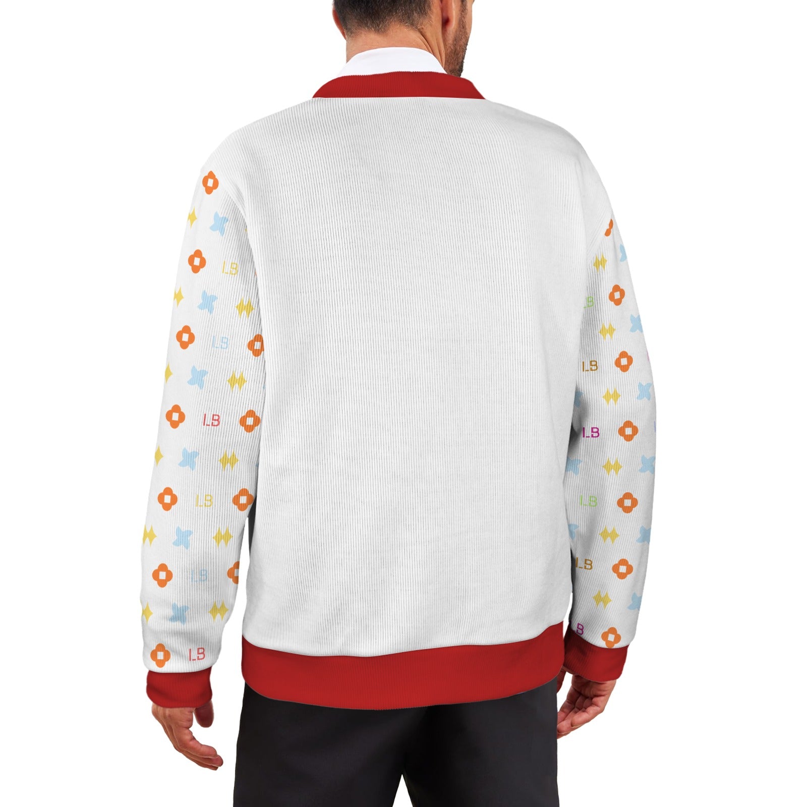 LauBelle Mens Tailored V-Neck Button-Up Cardigan