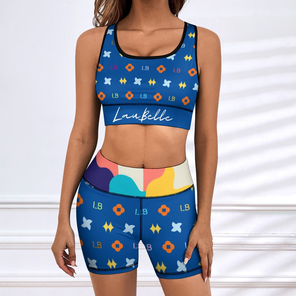 LauBelle Womens Activewear Yoga Shorts & Sports Top Set