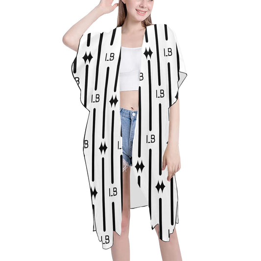 Mid-Length Side Slits Chiffon Cover Up (H50) - LauBelle Brand