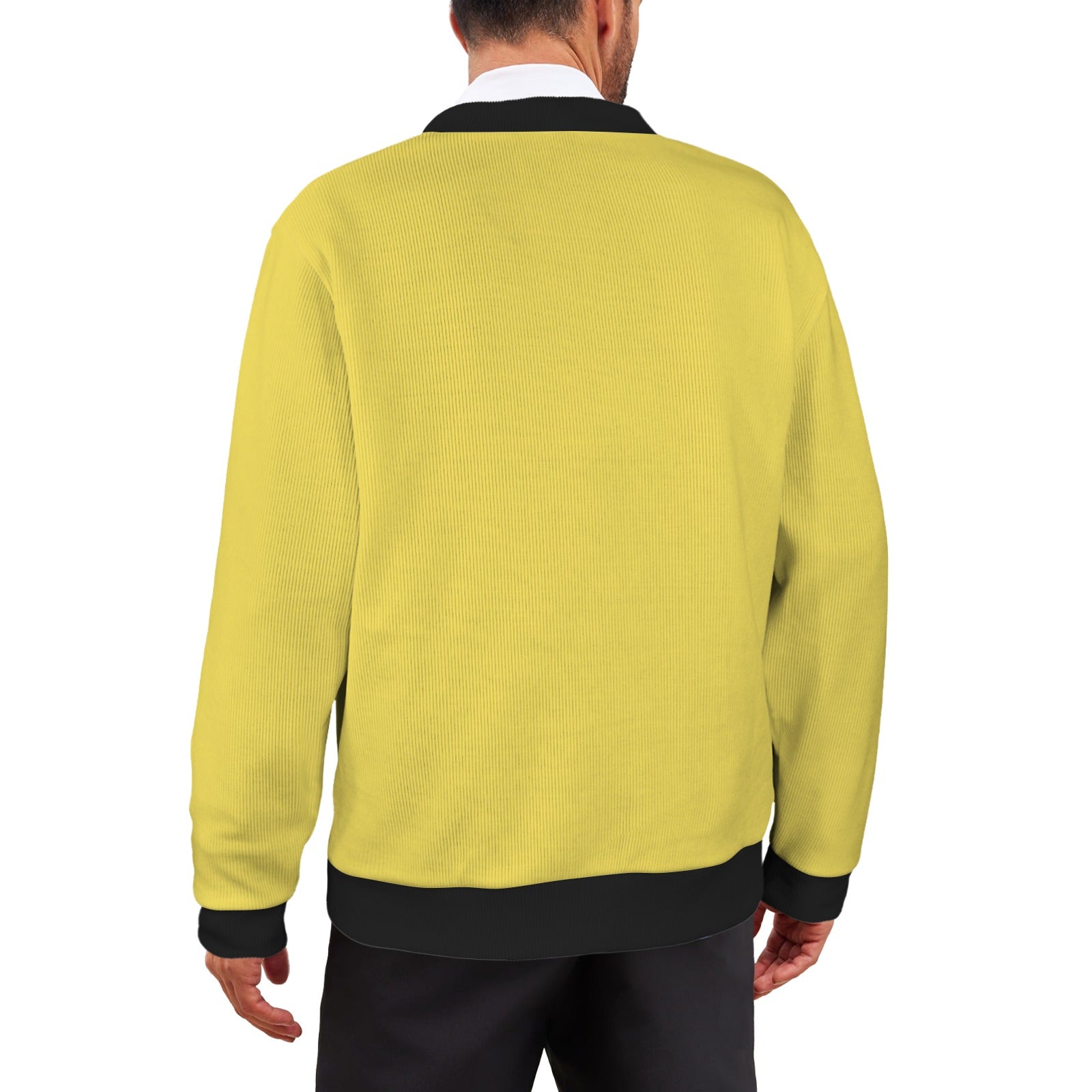 LauBelle Mens Tailored V-Neck Button-Up Cardigan