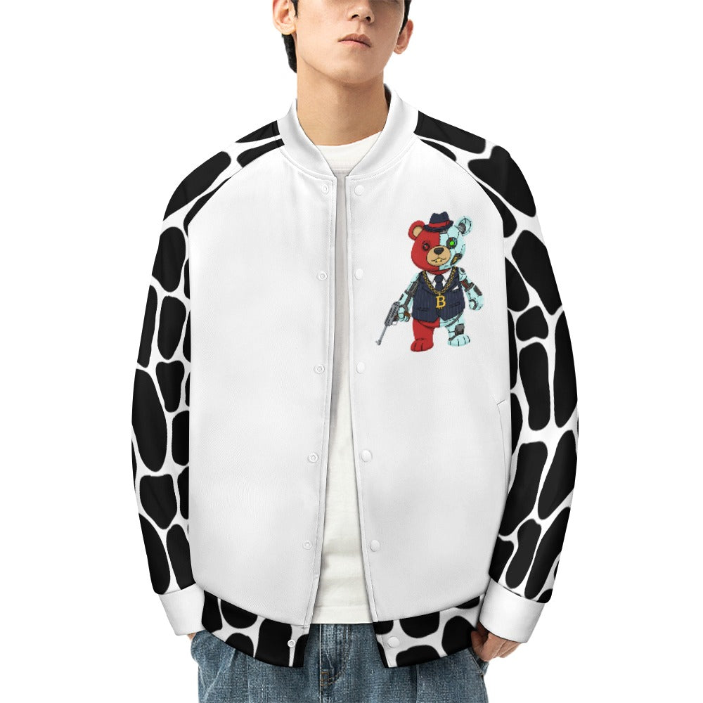 LauBelle Mens Classic Varsity Baseball Jacket Snap Button