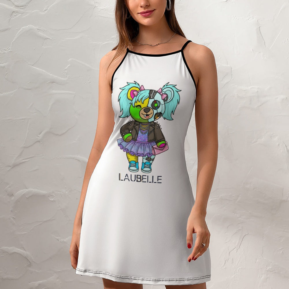 LauBelle - Ladies Personality Slim Sling Dress - White - LauBelle Brand