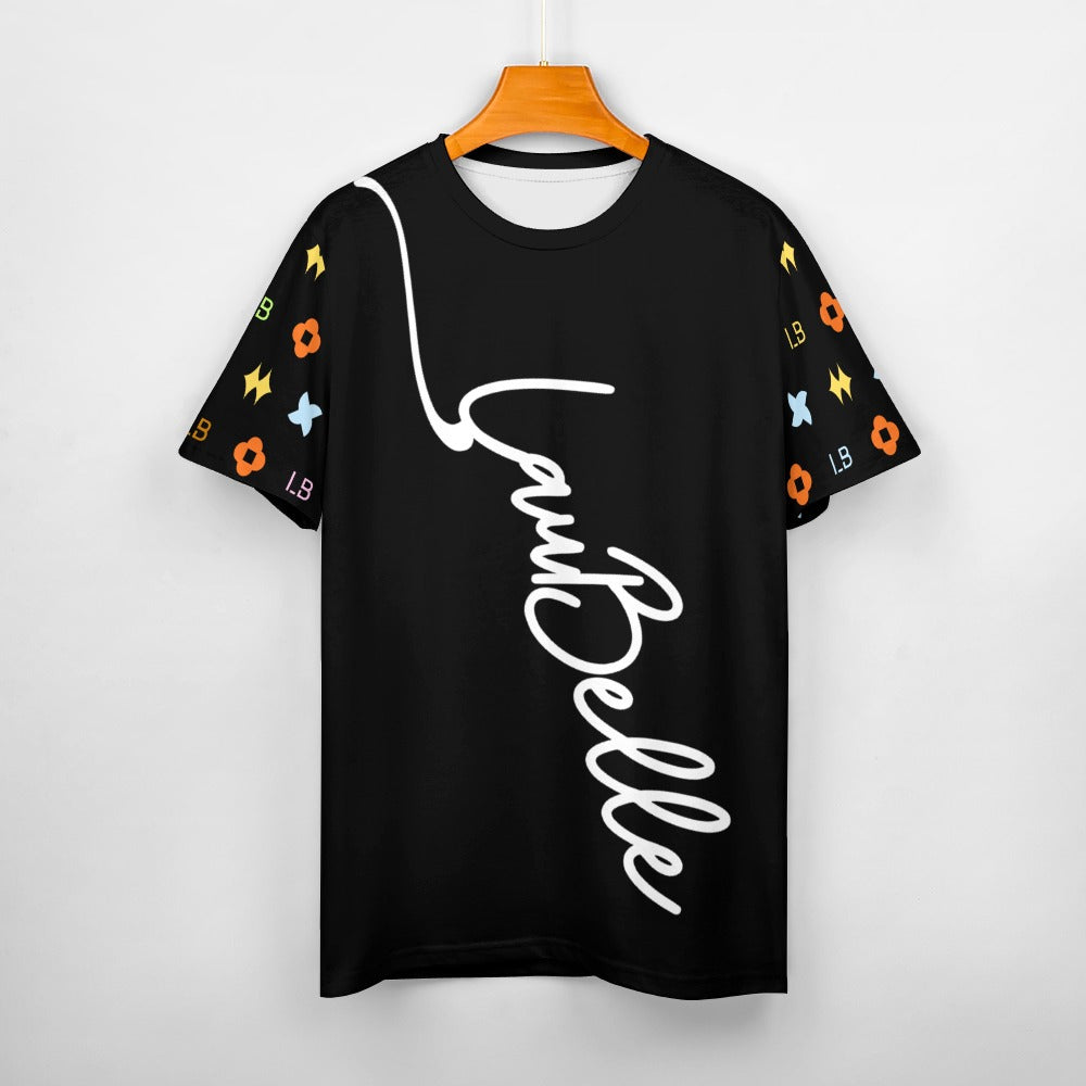 LauBelle - Men's Signature Script Tee – Pure Cotton Graphic T-Shirt